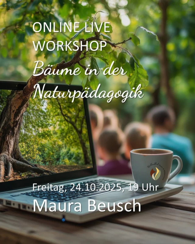 Online-live Workshop: Bäume in der Naturpädagogik 🌳💻 mit Maura Beusch 🌳😊 am Freitag, 24. Oktober 2025 um 19 Uhr

Bäume sind geheimnisvolle und faszinierende Lebewesen. 🌲
Egal ob im Wald, in der freien Landschaft oder in der Stadt – Bäume lassen sich hervorragend in die naturpädagogische Arbeit integrieren.

Und damit ist nicht nur die Bestimmung von Bäumen gemeint, sondern es dreht sich ganz viel um ihre Biologie, ihre Lebensweise und ihr komplexes Verhalten mit ihren Artgenossen.

Wir zeigen dir, wie du zukünftig das Thema Bäume spielerisch und interessant in deine Arbeit mit Gruppen integrieren kannst – sowohl mit Kindern, als auch Erwachsenen!🤸‍♀️

Dich erwarten zahlreiche Aktionsideen zum Thema Bäume, wie Du Baumbestimmung interessant gestaltest, Ideen für Kinder und Erwachsene, Tipps, wie du auch in der Stadt spannende Aktionen gestaltest, erprobte Praxiserfahrungen und vieles mehr. 😊

Maura Beusch ist eine der Gründerinnen der Natur- und Wildnisschule Wildnisblick in der Eifel. Mit ihrer Begeisterung und ihrem Erfahrungsschatz möchte sie in ihren spannenden online-Formaten andere Naturpädagogen inspirieren.

Der Kurs dauert von 19 Uhr bis 20.30 Uhr und kostet 25,- Euro.

Du erhältst nach deiner Anmeldung einen Link für einen Teams-Call (in der Regel einen Tag vor dem Termin), zu dem wir uns online treffen.

Für deine Teilnahme benötigst du lediglich eine stabile Internetverbindung und einen Laptop/ein Tablet oder ein Handy. 💻

Anmeldungen bitte über unsere Website www.ruzhollen.de unter „Erwachsenbildung“, per Email an buero@ruzhollen.de oder telefonisch unter 04223 / 95 0 56. 📑☎️

Da die Teilnehmenden-Zahl begrenzt ist, empfehlen wir eine frühzeitige Anmeldung.📩

Wenn Du zu dem Kurs Fragen oder Anregungen hast, kannst Du uns auch direkt kontaktieren, die Kontaktdaten findest Du unter www.wildnisblick.de oder www.ruzhollen.de.

*** Werbung in eigener Sache ****
_____________________________

🍁 Regionales Umweltbildungszentrum Hollen e.V. (Umweltzentrum Hollen) 🍁
🏘 Holler Weg 35
🏡 27777 Ganderkesee
📞 Tel.: 04223 / 95056
📧 buero@ruzhollen.de

#ruzhollen #wildnisblick #baeumeverstehen #umweltzentrumhollen #naturpädagogik